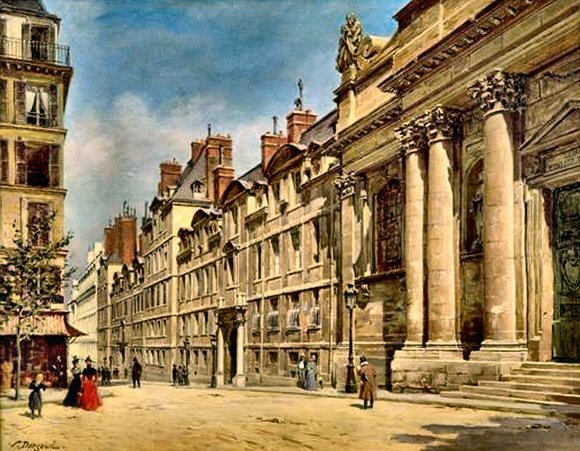 Université Paris 1 Panthéon-Sorbonne - View of the ancient Sorbonne along the rue de la Sorbonne